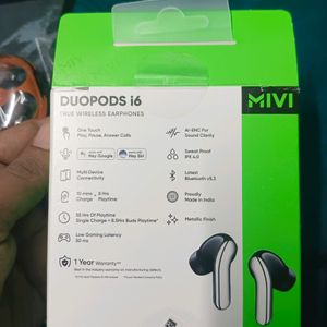 Mivi Duopods I6TWS Earbuds (Black) 1 Year Warranty