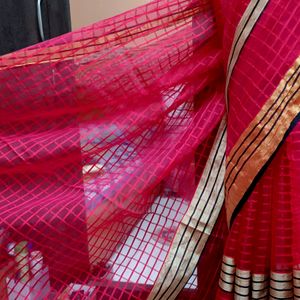 ✅🆕108. Red Net Saree Unsed ✅🆕