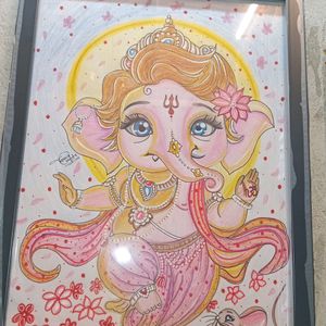 Ganesha Drawing With Frame 🌸