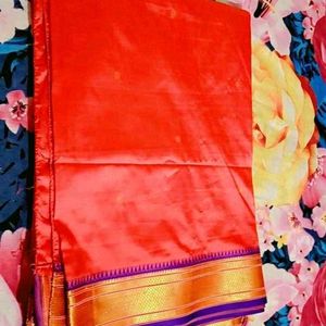 Pure Silk Saree With Blouse 38size