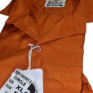 Dark Orange XL size Plain Men's Shirts