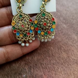 New Golden Colourful Earrings