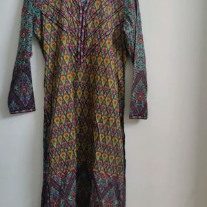 Printed Kameez With Churidar Pant Chiffon Dupatta