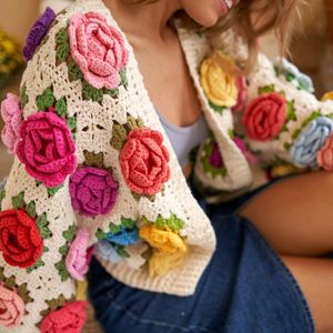 Self Crocheted Rose Garden Cardigan