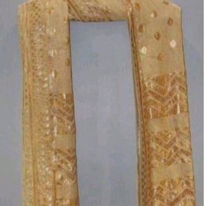 Cotton Blend Silk Golden Colour Dupatta