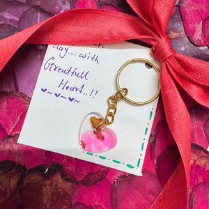 “Rose Blossom Resin Keychain”