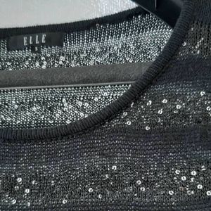 Knitted Sequin Sweatshirt In Black