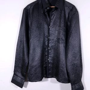 Black Printed Casual Shirt (Men's)