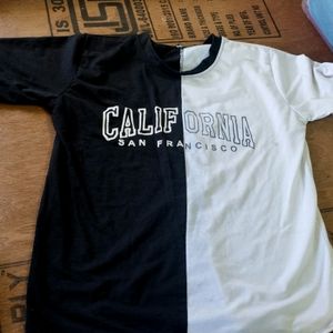 Black White T Shirt California