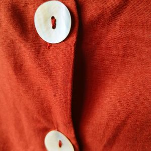 Sleeveless Coral Button Top