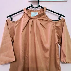 Rust Cold Shoulder Top