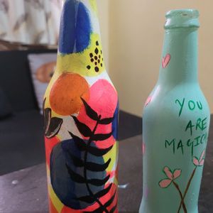 Handpainted Glass Bottles