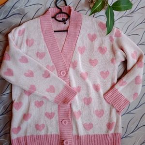 Solid Women Open Heart Cardigan.