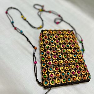 Sling Bag With Wooden Beads