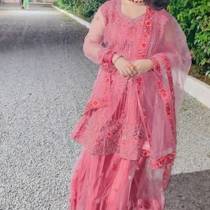 Rose Pink 🩷 Lehenga With Top And Dupatta