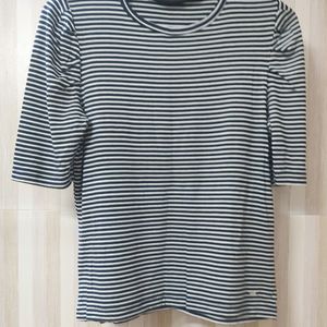 ONLY Black And White Striped Top