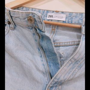 Zara Blue Flared Denim For Women Size 30