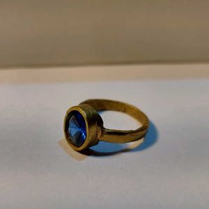 Blue Sapphire Stone Brass Ring