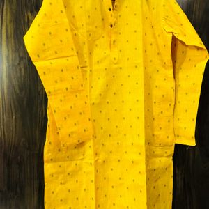 Haldi Yellow White Kurta Pajama