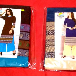Combo Of 2 Branded Pure Cotton Dress Material