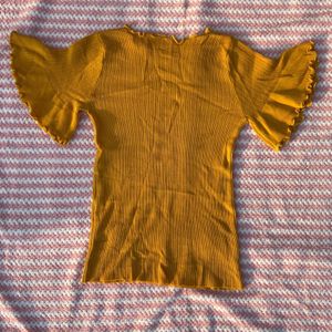 Yellow Stretchable Body Hugging top