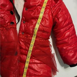 Imported Girls Red Jacket With Hoodie 2-4 Years