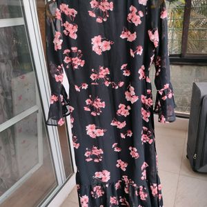 A Line Georgette Floral Midi