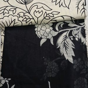 Cream Black Print Cotton Pakistani Dress