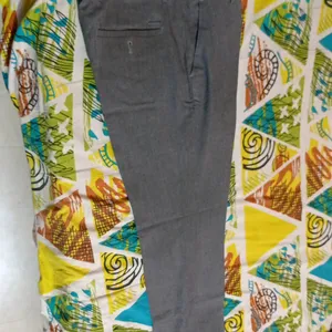 Mens Slim Grey Viscose Rayon Trouser