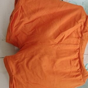 Orange Shorts With Pockets N Knot