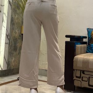 Cream Colour Straight Pant