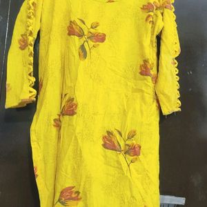 Yellow Cotton Kurta For Girl Or Woman 40 Bust