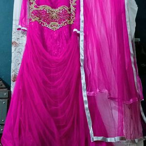 Beautiful Ethnic Purple Gown With Duppatta