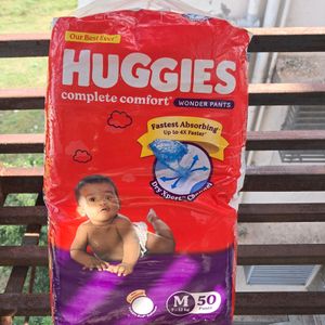 Huggies Baby Diapers M Size, 50 Count