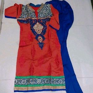 Mirror Work Suit With Pazami &lace  Duppata