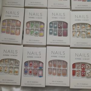 Fake Bow Nails Pack Of 11