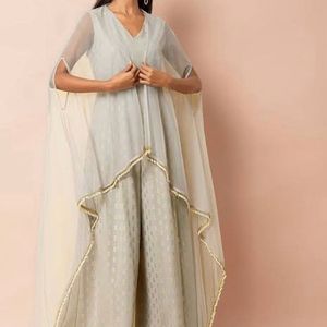 Pearl cape Dupatta attach jumpsuit