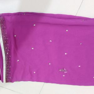 Chiffon Tiki Work Saree