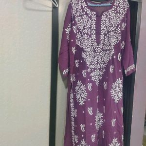 Beautiful CLR Handwork Lucknowi Kurti