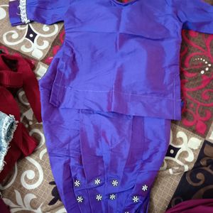 Light Purple Afghani And Top For 2 To 4 Year Girl