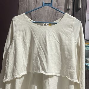 White Stylists Top With Open Back