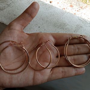 Three Pair Golden Hoops From Max