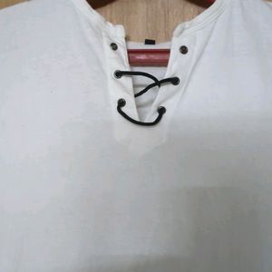 Plain White T Shirt With Collar