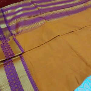 Mustard Women's Cotton Saree