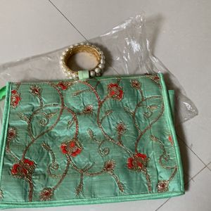 Ethnic Bag With Pearl Hand