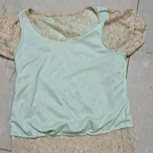 ♡PRICE DROP Pastel Green Lace Top♡