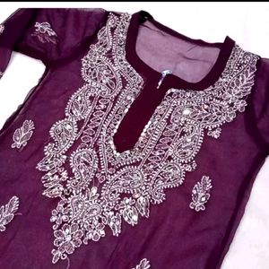 Trending Mirror Work Kurta With Inner