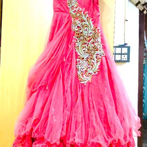 brand: dc fashion gown  carrot pink color