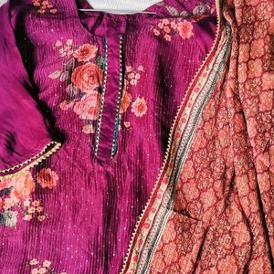 Kurta Set With Plazzo And Dupatta