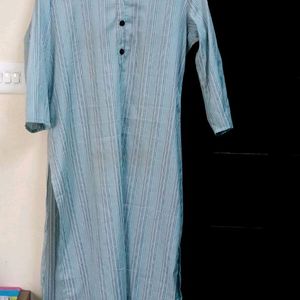 Blue And White Striped Kurthi